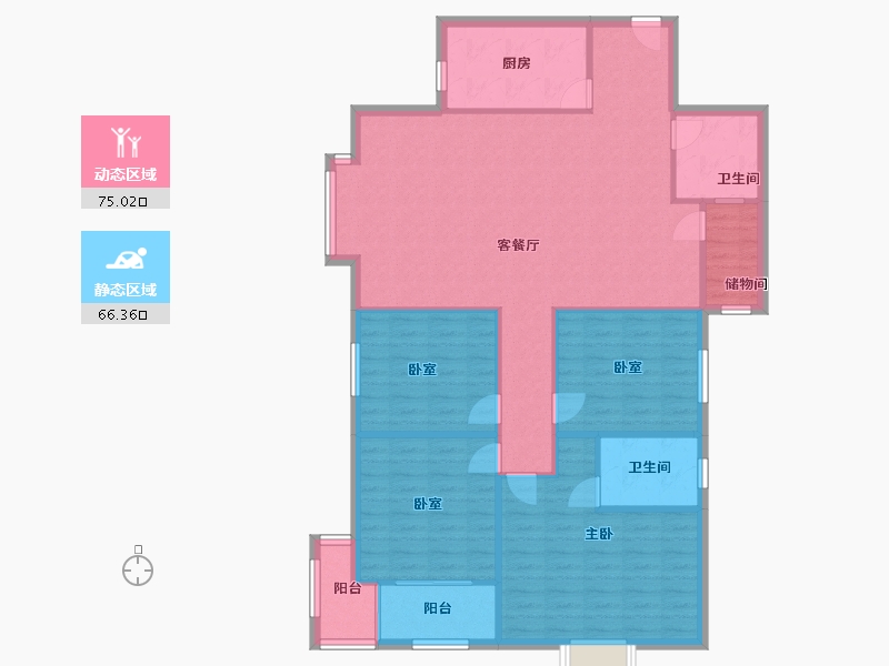 陕西省-西安市-龙湖·景粼天序-130.00-户型库-动静分区