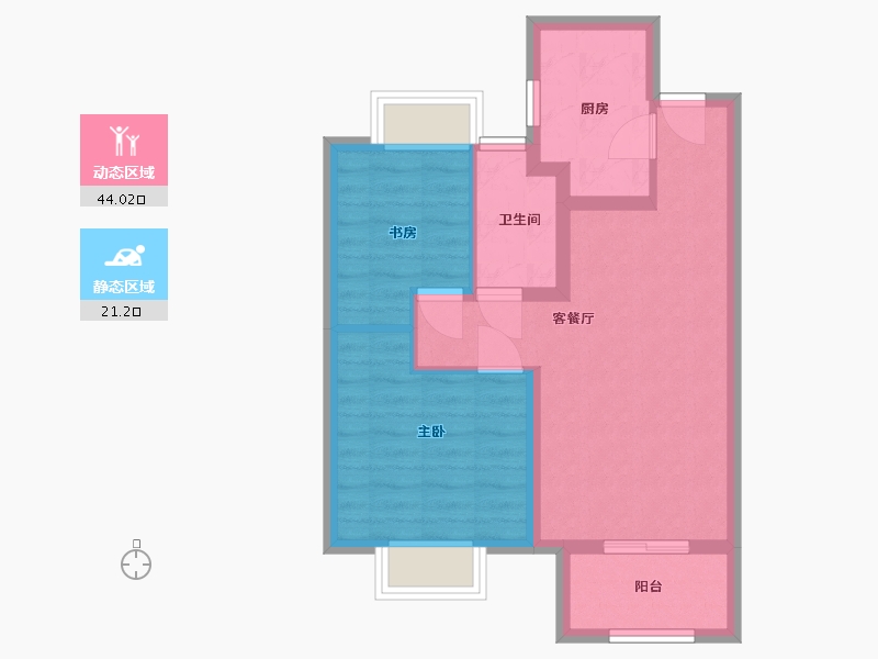 江苏省-南通市-绿地奥莱缤纷广场-57.65-户型库-动静分区