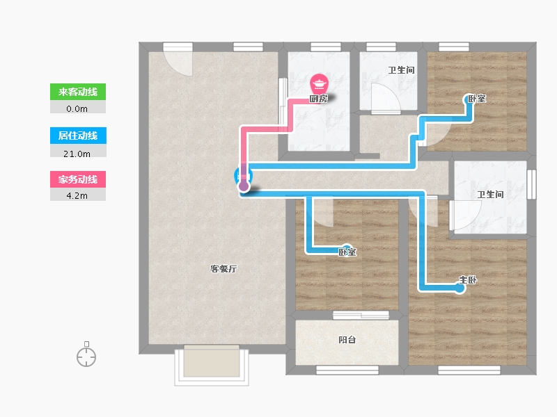 甘肃省-兰州市-雅戈尔·时代之星营销中心-89.32-户型库-动静线