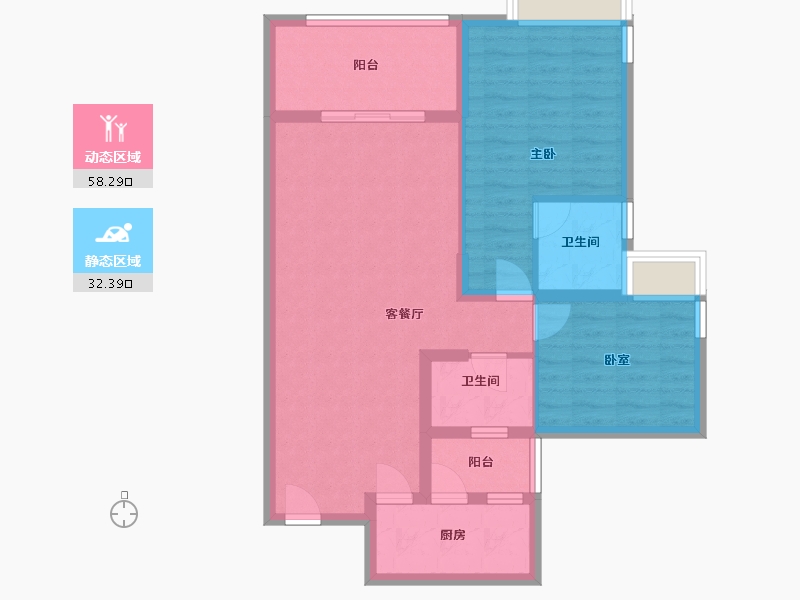 海南省-海口市-兆南丽湾-89.00-户型库-动静分区