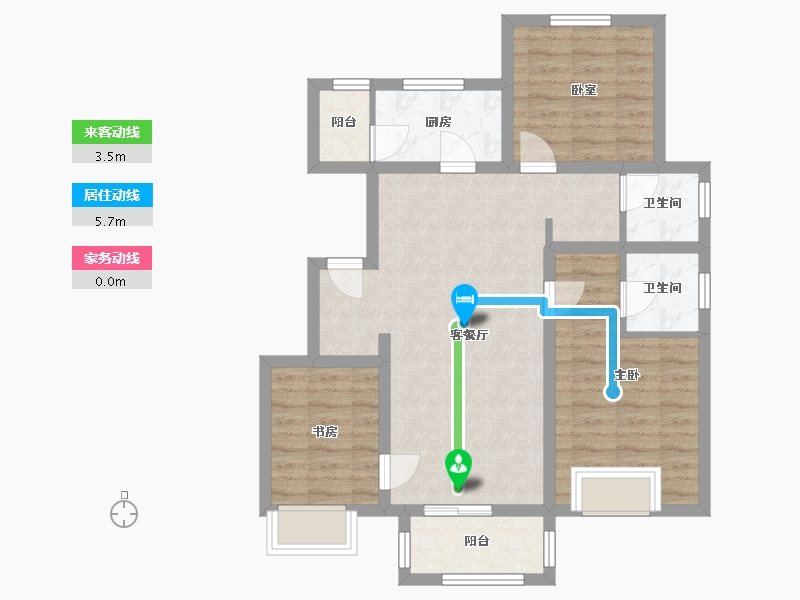 河北省-唐山市-海语昕居-90.55-户型库-动静线