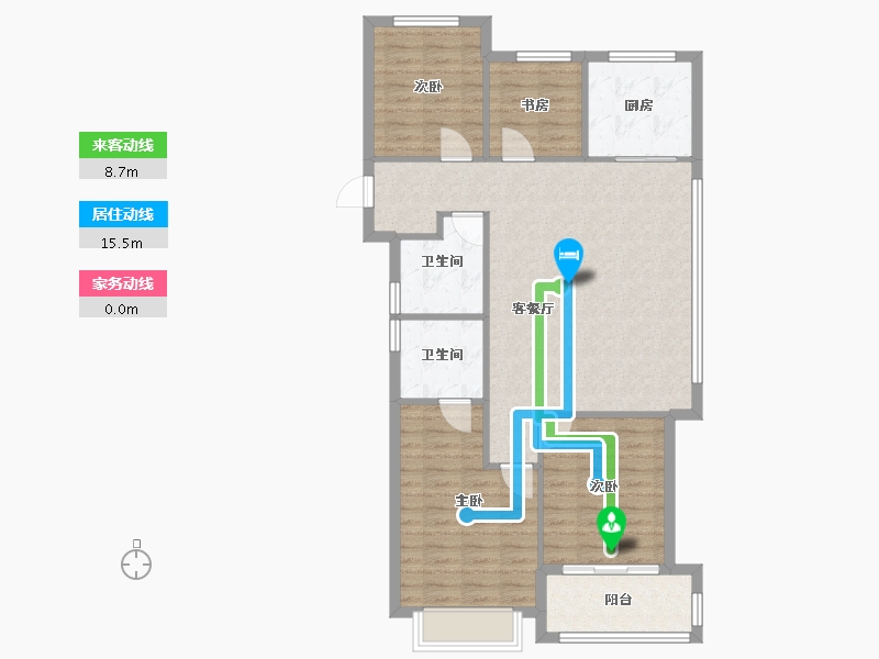 浙江省-杭州市-听悦雅庭-90.00-户型库-动静线