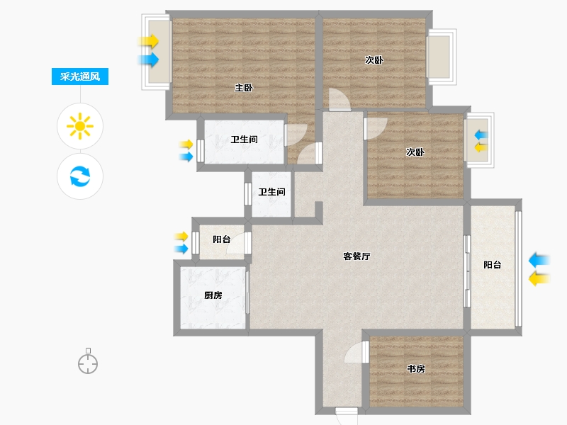 广西壮族自治区-南宁市-建工嘉园-123.00-户型库-采光通风