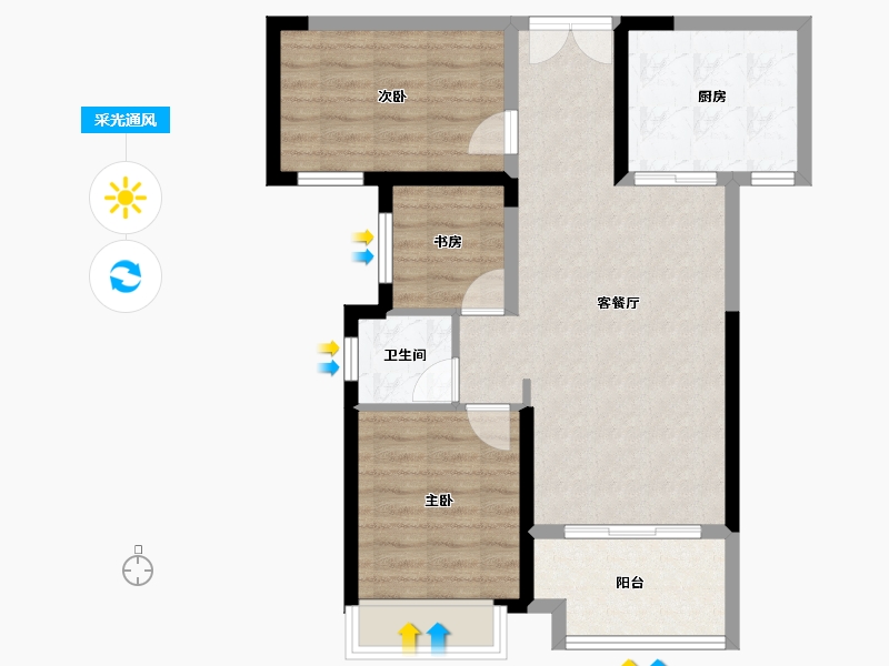 湖南省-湘潭市-万楼公馆-80.00-户型库-采光通风