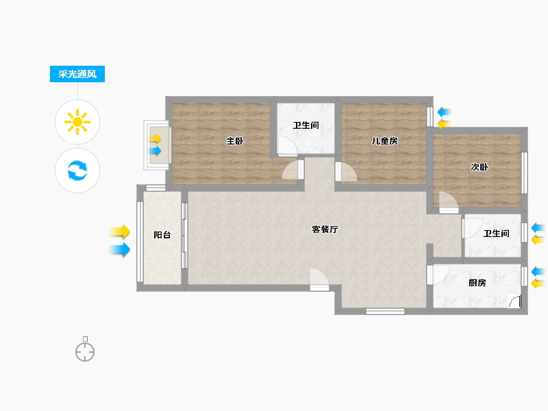 陕西省-榆林市-锦绣世家-95.00-户型库-采光通风