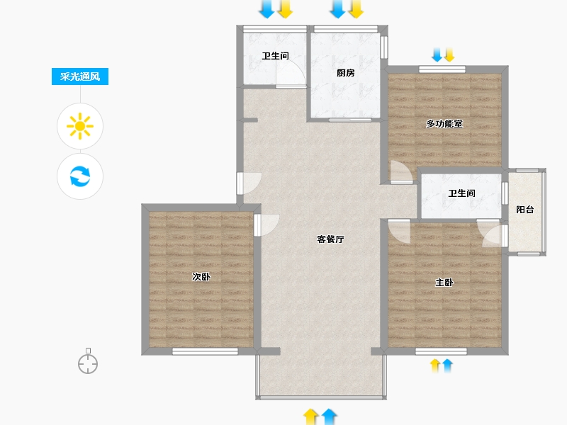 上海-上海市-艺康苑-115.00-户型库-采光通风