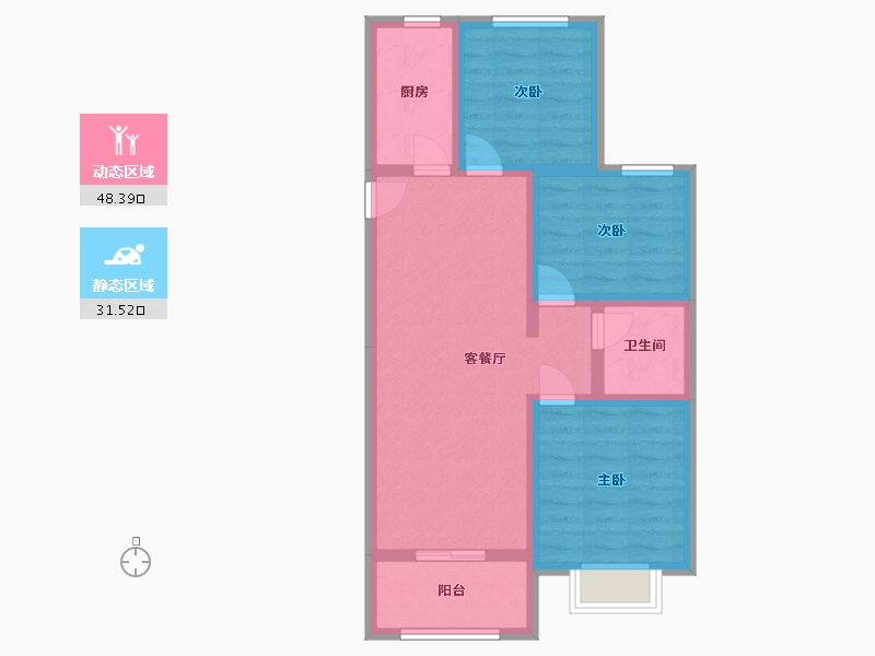 河北省-石家庄市-保利时光印象-76.00-户型库-动静分区