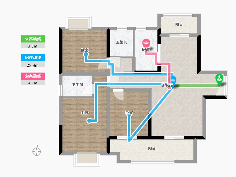 湖南省-益阳市-荣盛碧桂园铂悦府-120.00-户型库-动静线