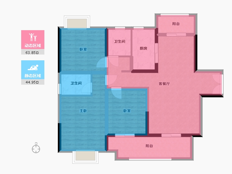 湖南省-益阳市-荣盛碧桂园铂悦府-120.00-户型库-动静分区