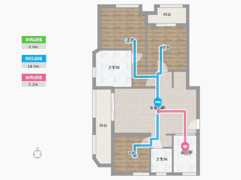 浙江省-金华市-龙海家园-88.00-户型库-动静线