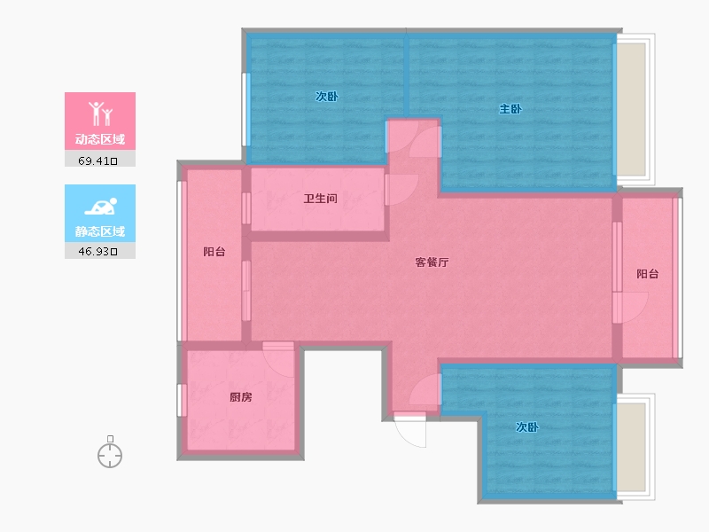 山东省-滨州市-富海铂悦府-104.00-户型库-动静分区