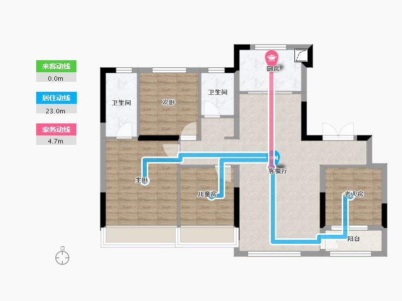 山东省-济南市-历下金茂府-108.00-户型库-动静线