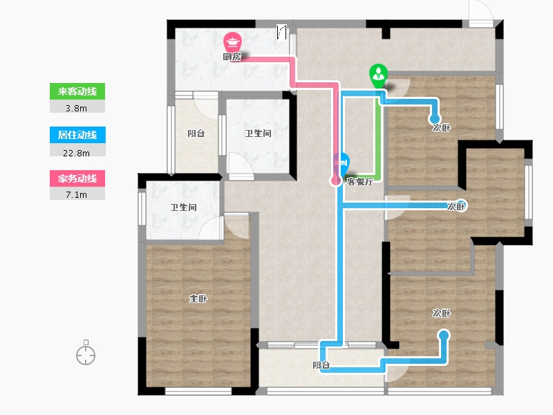 贵州省-遵义市-绿城花园-115.00-户型库-动静线