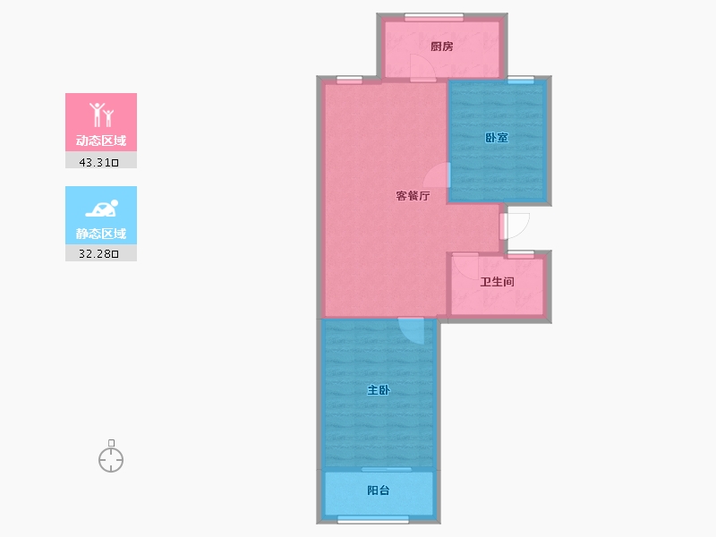 江苏省-徐州市-琵琶花园北区-80.00-户型库-动静分区