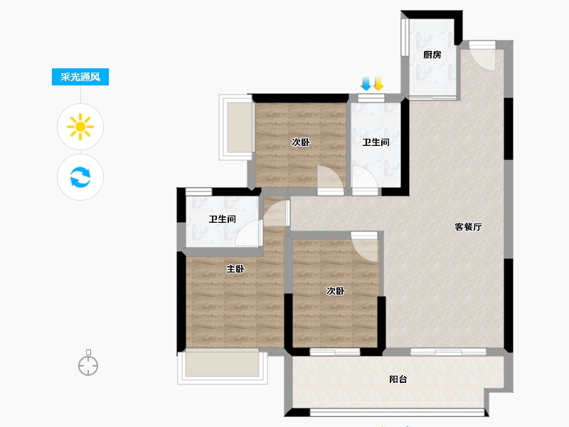 广西壮族自治区-梧州市-彰泰城-88.00-户型库-采光通风