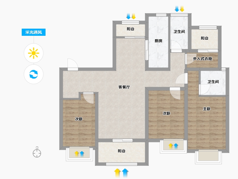 江苏省-南京市-御景世家-90.05-户型库-采光通风