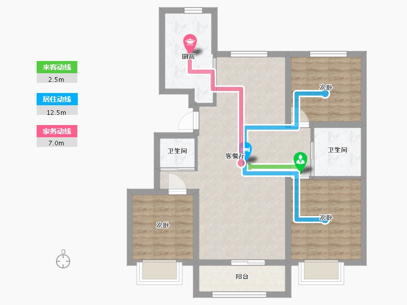 河北省-秦皇岛市-秦皇皓月城-95.00-户型库-动静线