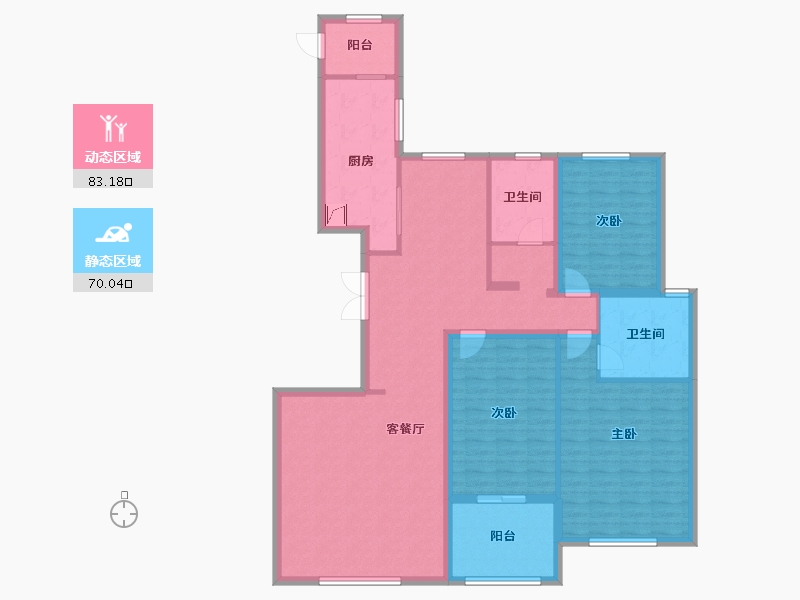 内蒙古自治区-鄂尔多斯市-水岸新城-淳园-154.00-户型库-动静分区