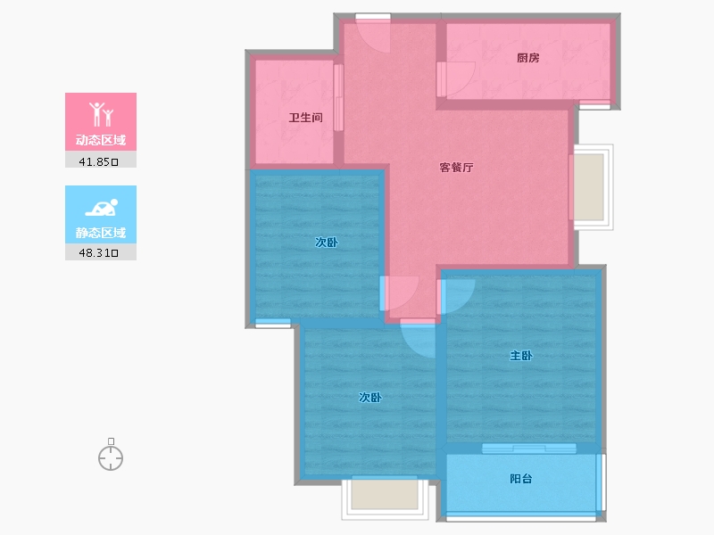 陕西省-西安市-海棠湾-80.00-户型库-动静分区