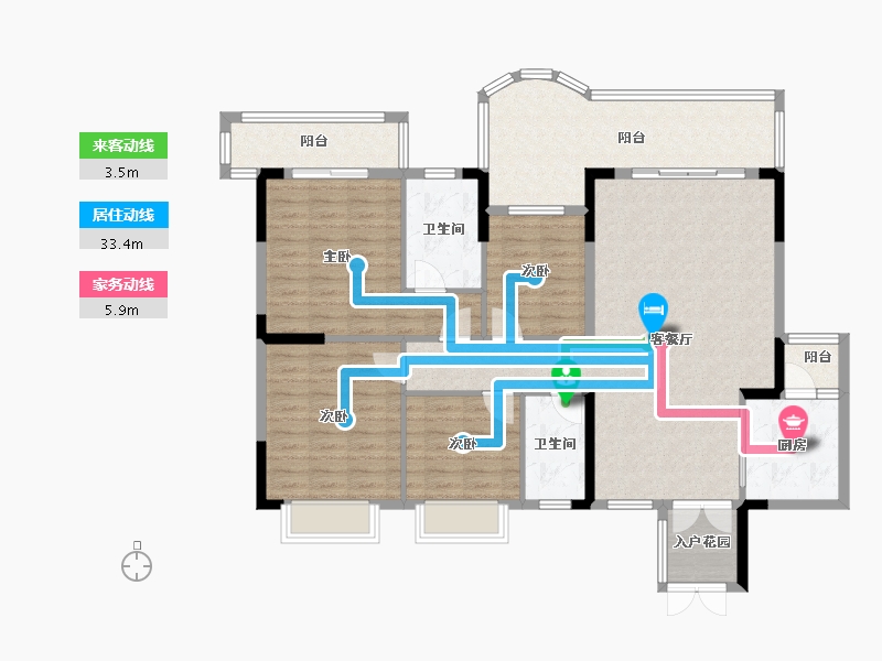 贵州省-黔西南布依族苗族自治州-冠德华庭-150.00-户型库-动静线