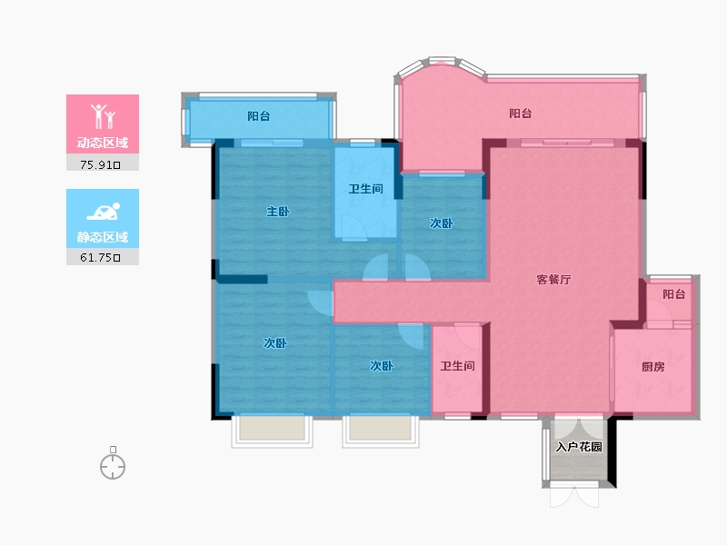 贵州省-黔西南布依族苗族自治州-冠德华庭-150.00-户型库-动静分区