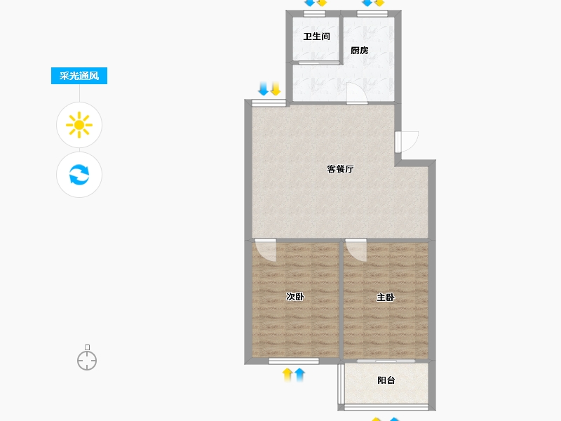 上海-上海市-万登花园-70.00-户型库-采光通风