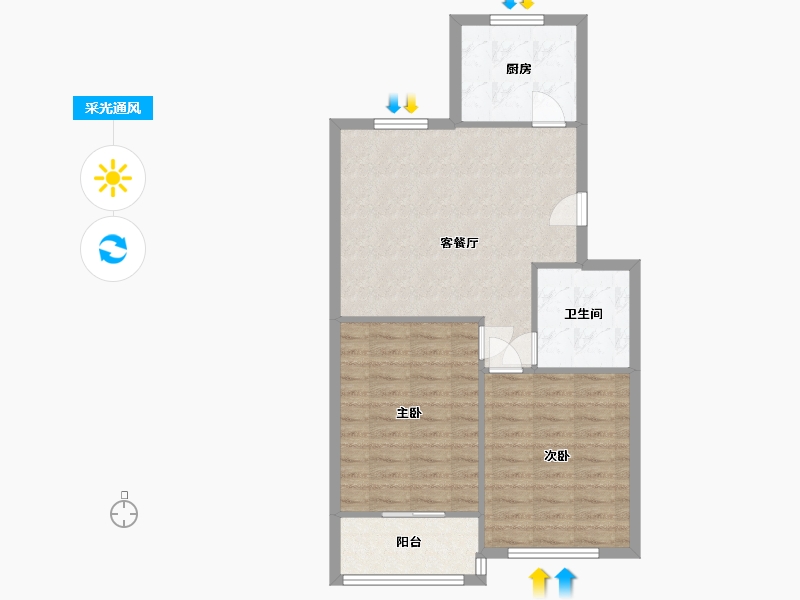 山东省-青岛市-曙光山色-南区-73.49-户型库-采光通风