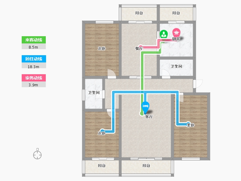 陕西省-榆林市-宏远小区-135.00-户型库-动静线