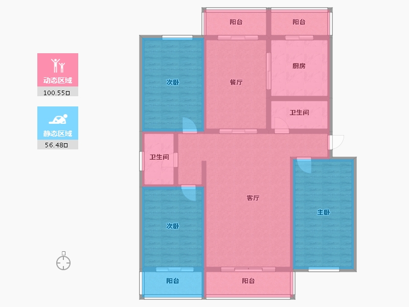 陕西省-榆林市-宏远小区-135.00-户型库-动静分区