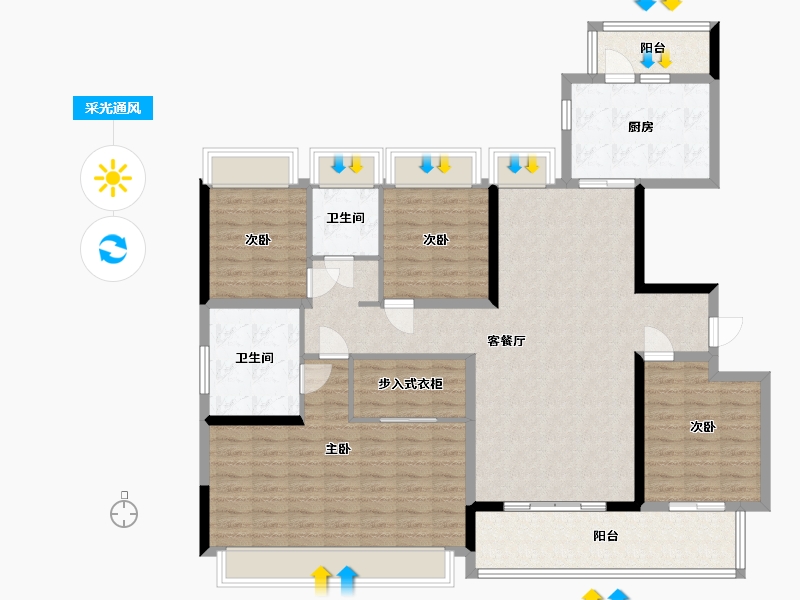 四川省-成都市-中海锦江城-140.00-户型库-采光通风