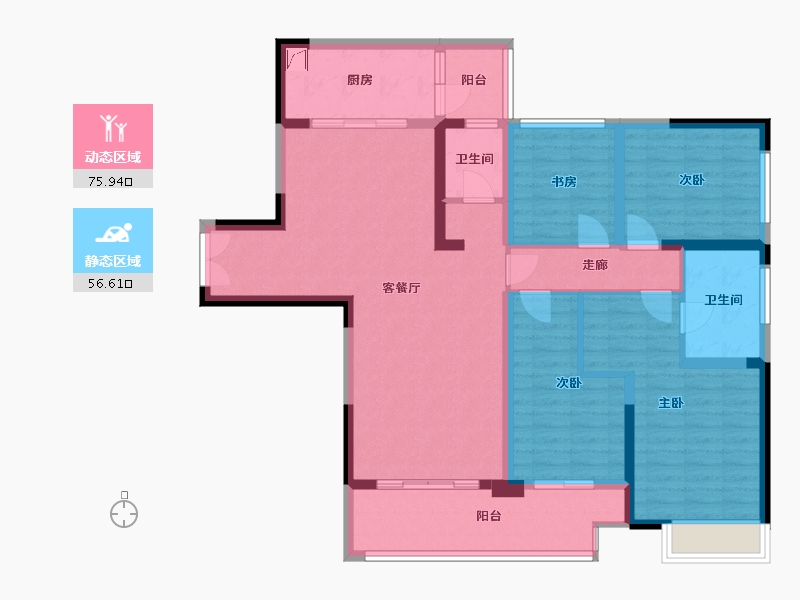 重庆-重庆市-公园里-125.00-户型库-动静分区