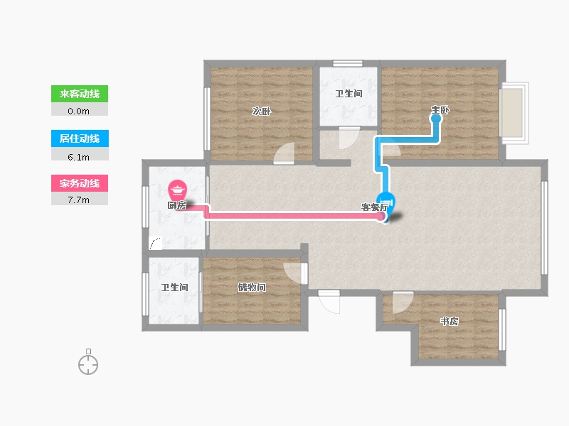 新疆维吾尔自治区-乌鲁木齐市-金卫阳光小区-130.00-户型库-动静线