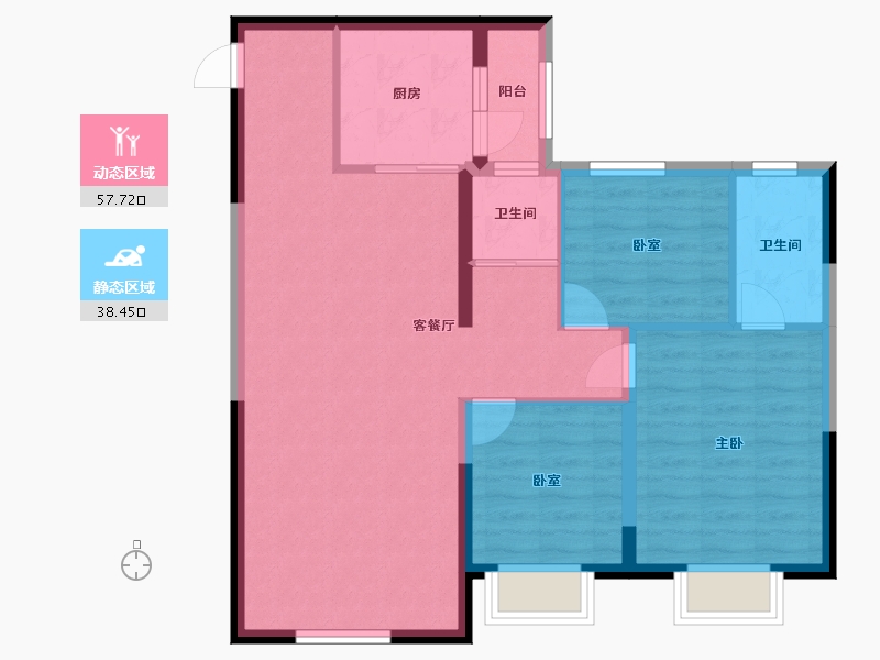 新疆维吾尔自治区-乌鲁木齐市-碧桂园疆山府-100.00-户型库-动静分区