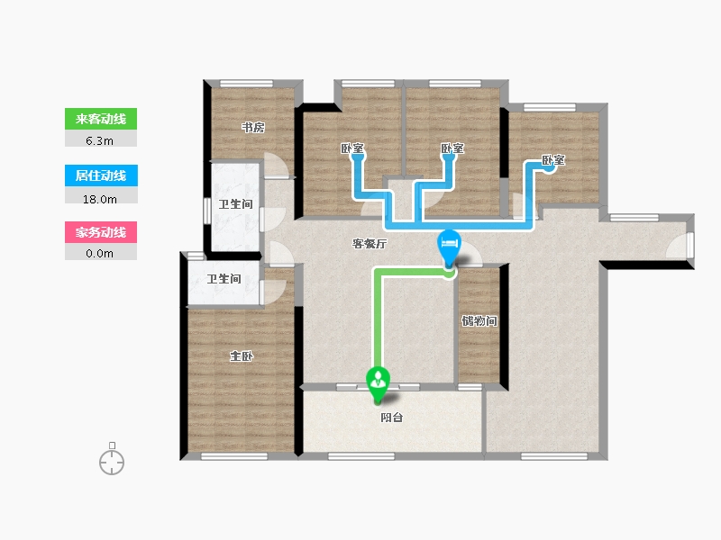 广西壮族自治区-玉林市-山水名城-139.00-户型库-动静线