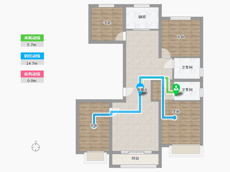 山东省-聊城市-鲁商城市广场-111.00-户型库-动静线