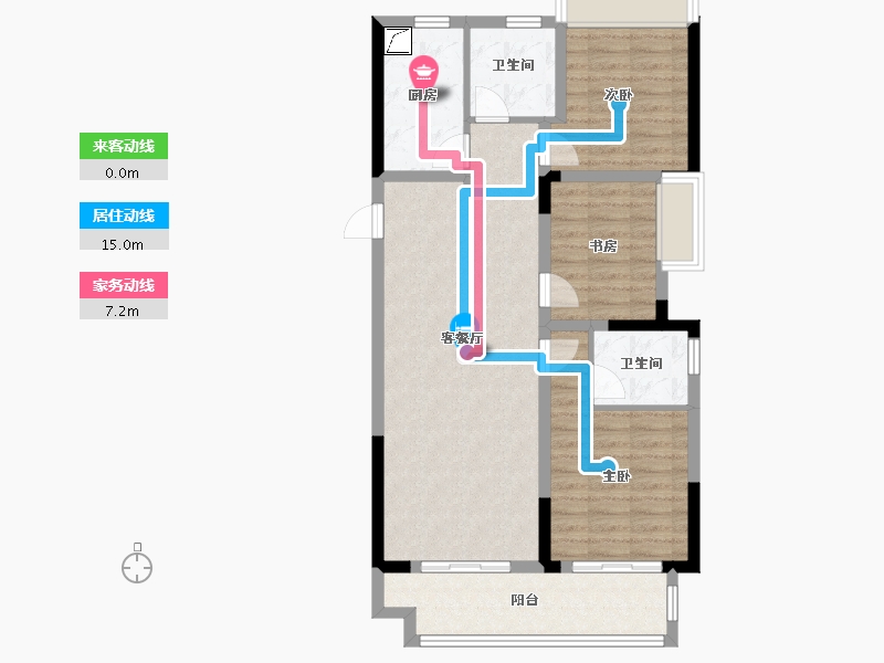 安徽省-阜阳市-吾悦公馆-86.00-户型库-动静线