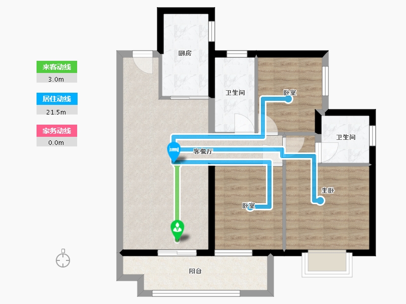 广东省-江门市-保利和悦华锦-84.53-户型库-动静线