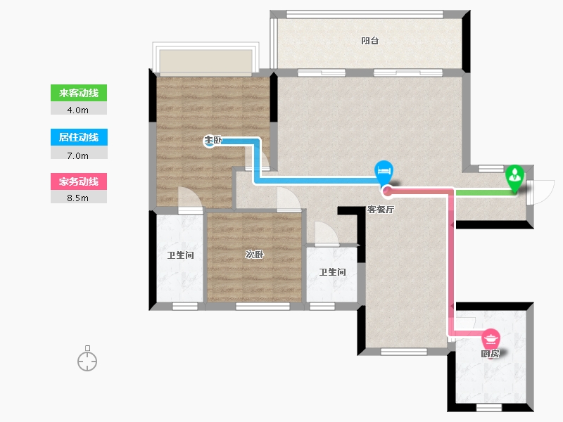 江苏省-苏州市-浅悅静庭-89.00-户型库-动静线