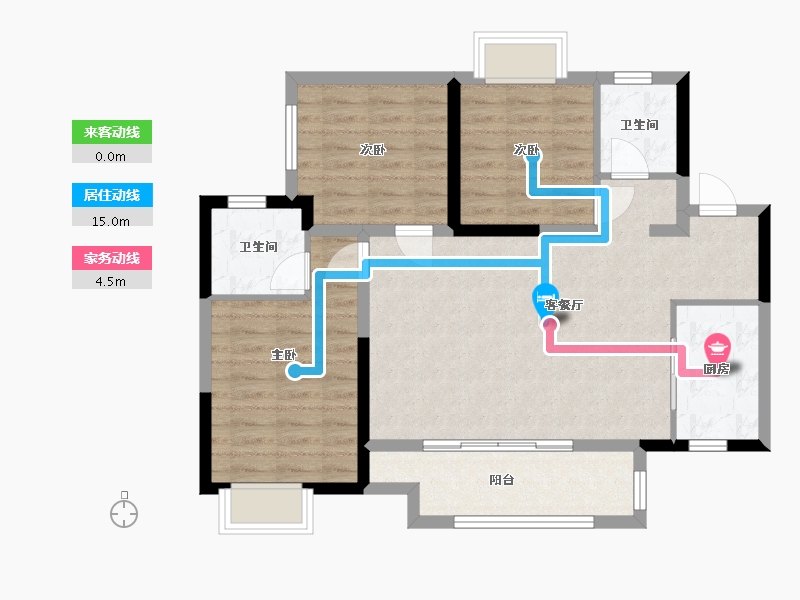 四川省-绵阳市-领地东原阅城-83.00-户型库-动静线