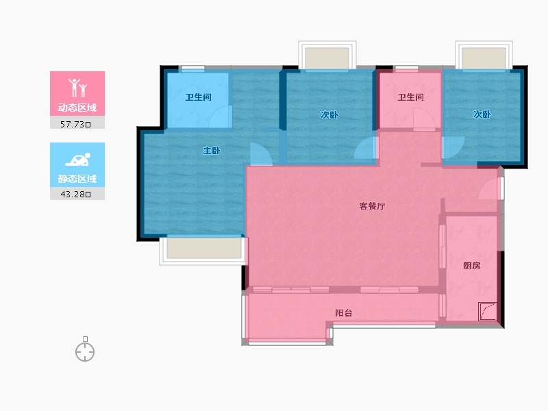 四川省-成都市-优筑天府城-96.70-户型库-动静分区