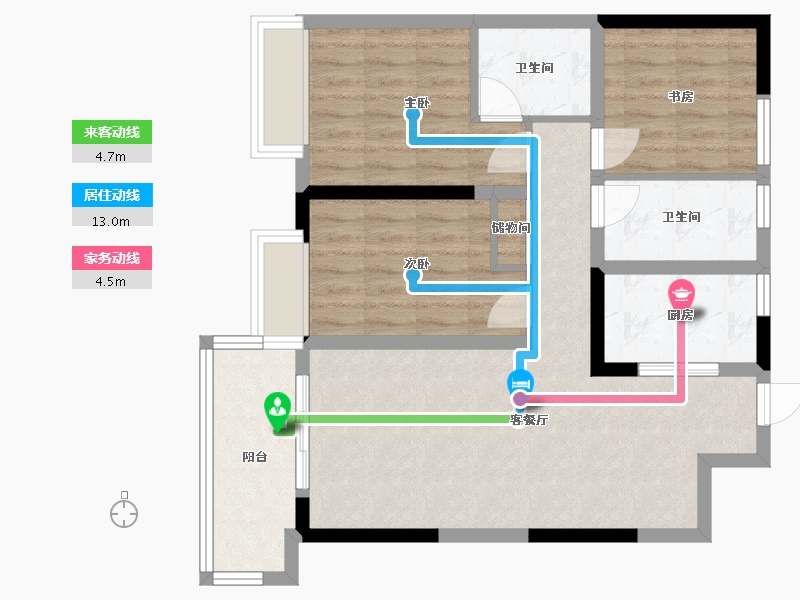 河南省-郑州市-郑州华侨城-84.00-户型库-动静线