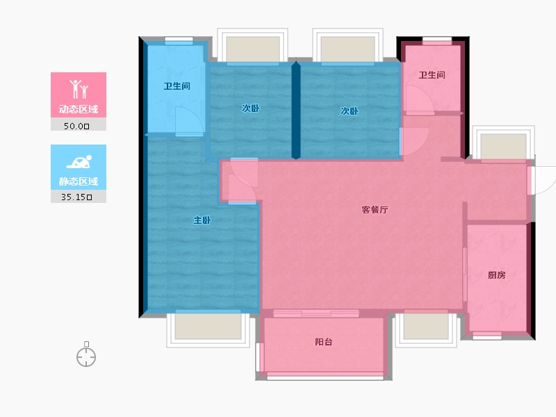 广东省-深圳市-卓越铂樾府-77.00-户型库-动静分区