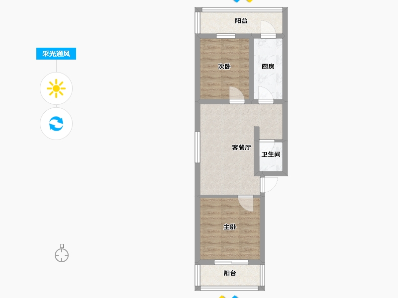 北京-北京市-清欣园-54.00-户型库-采光通风