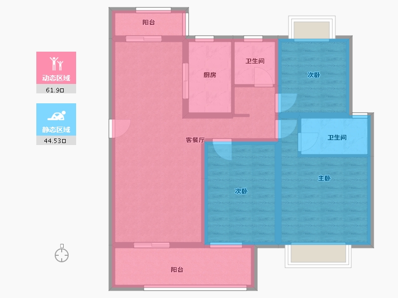 湖北省-孝感市-金湖湾-99.00-户型库-动静分区