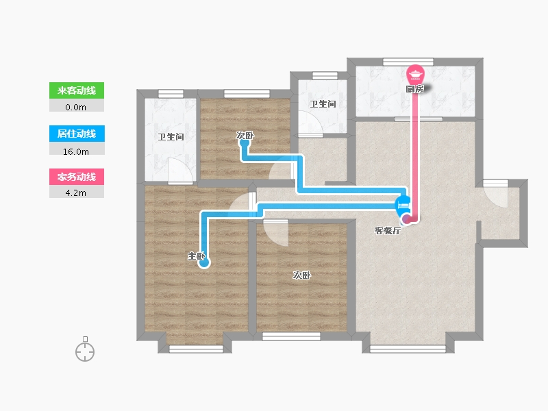 新疆维吾尔自治区-乌鲁木齐市-保利·堂悦-88.70-户型库-动静线