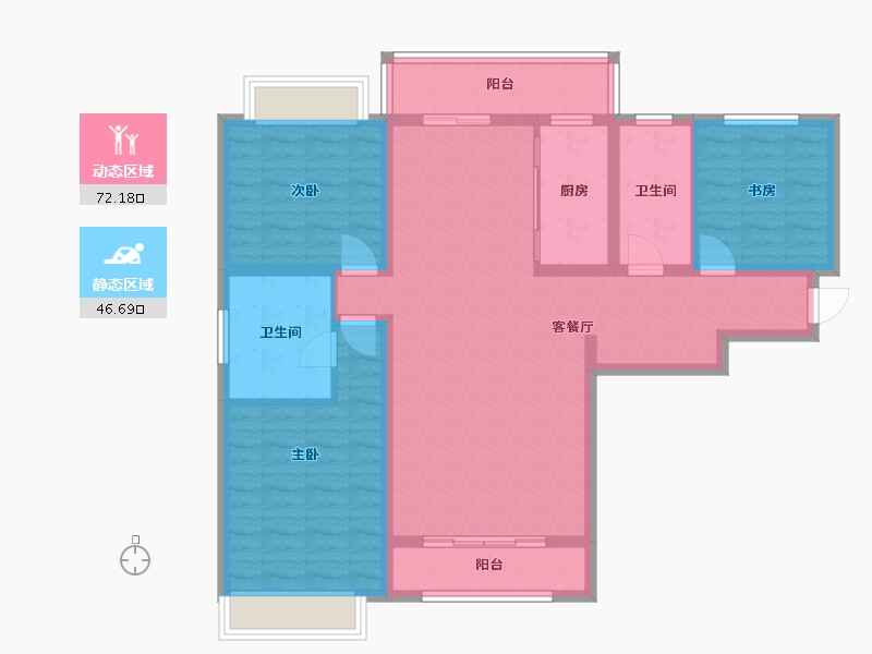 云南省-大理白族自治州-怡景尚居-112.84-户型库-动静分区