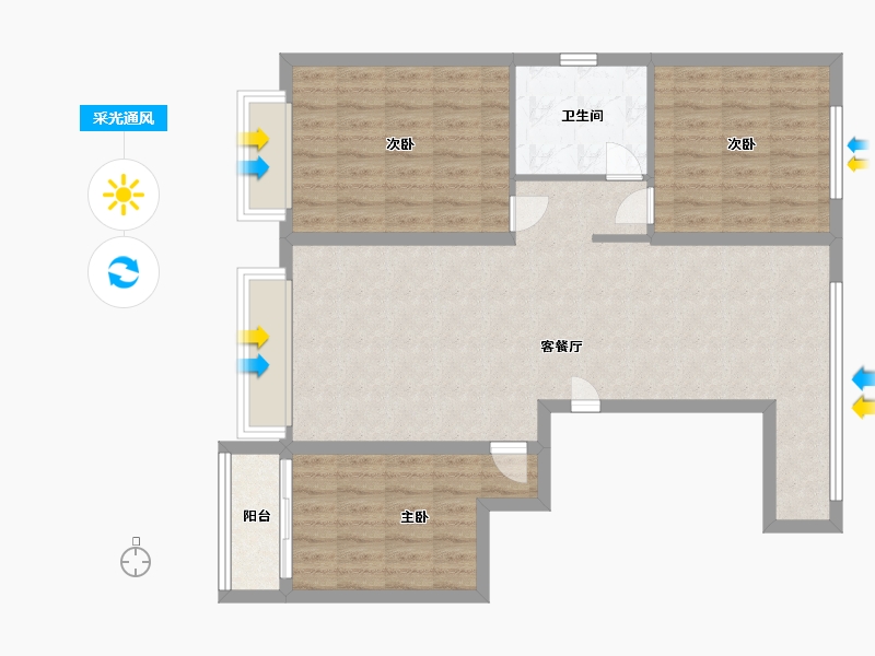 山西省-临汾市-恒富花苑-89.00-户型库-采光通风