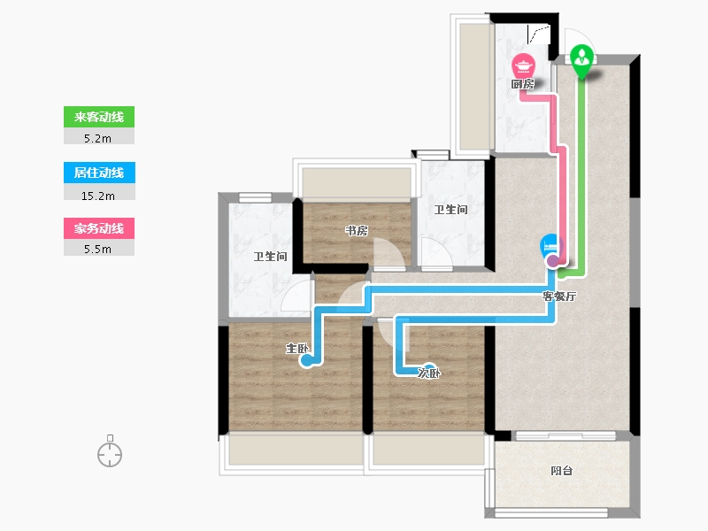 江苏省-淮安市-文锦城天玺府-72.00-户型库-动静线