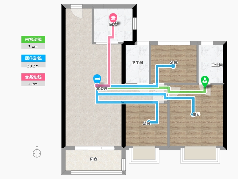 浙江省-温州市-碧桂园-73.00-户型库-动静线