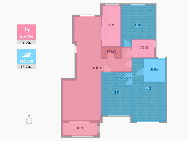 山东省-潍坊市-茂华爱琴海-117.63-户型库-动静分区